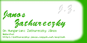 janos zathureczky business card