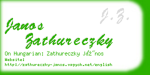 janos zathureczky business card